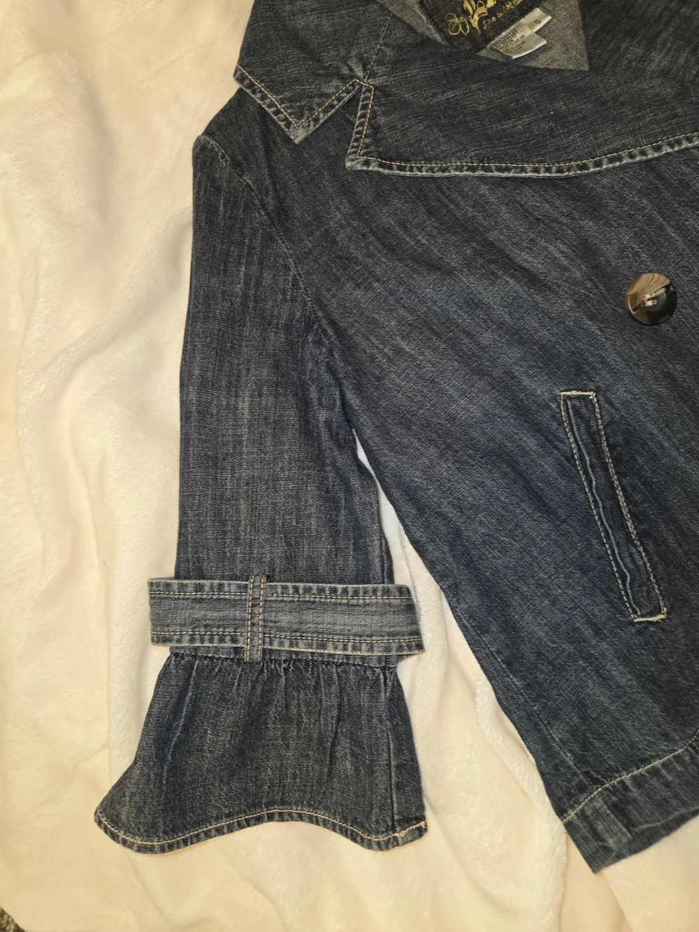 LAL Women's Dark Denim Double-Breasted Jacket